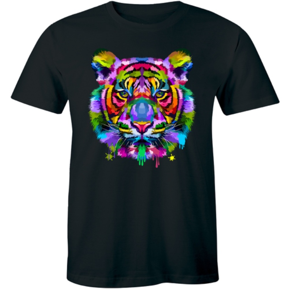 Colorful Tiger Face Neture Wild Animal T-shirt Tee
